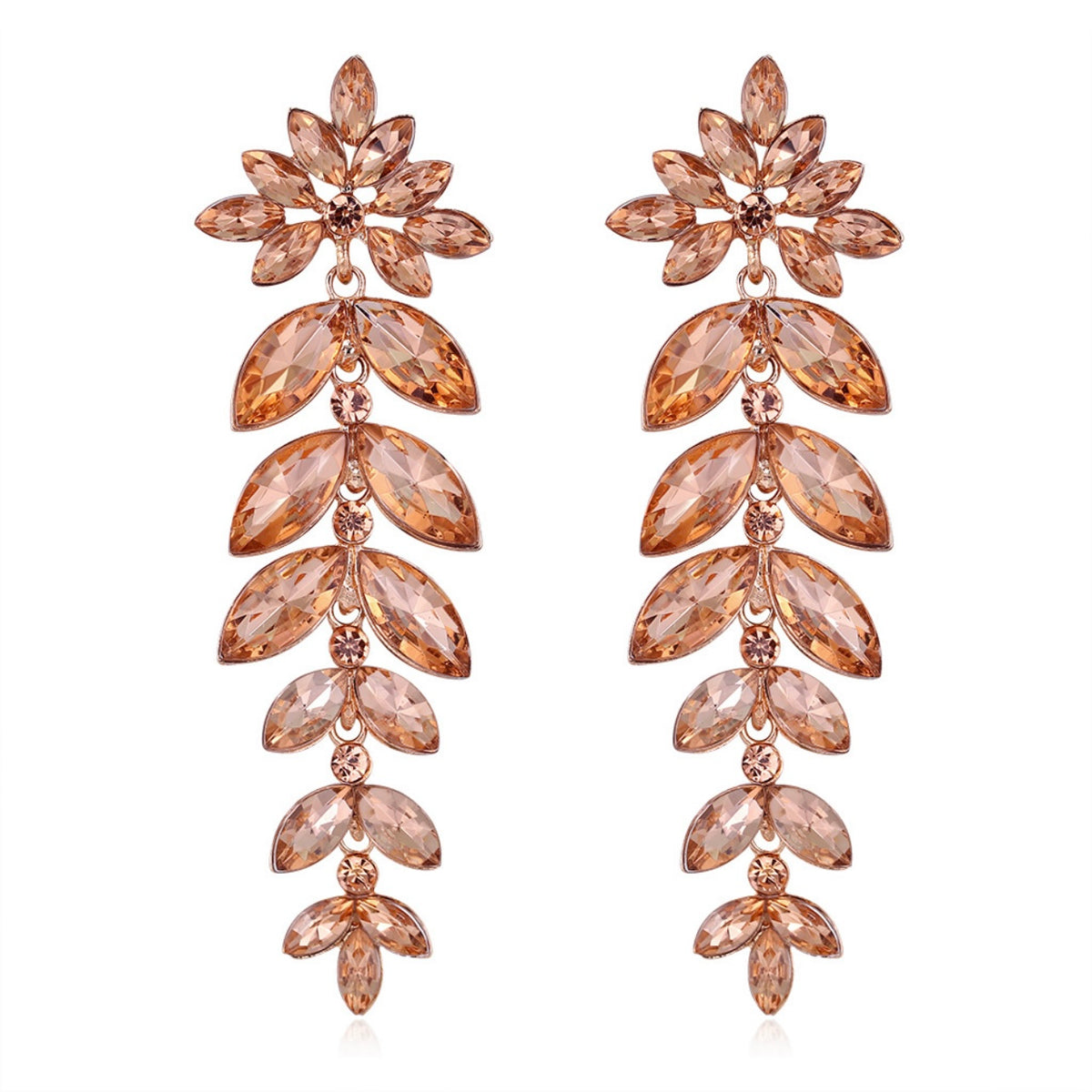 Aretes Largos oro rosa - Artelier Jewels