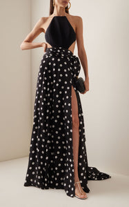 Vestido maxi dots