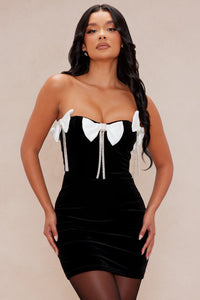 Vestido black & white bows