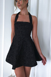 Vestido mini black jaquard