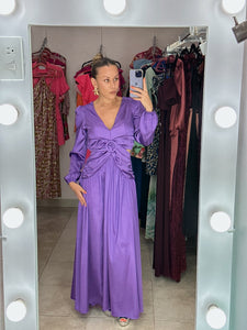 Maxidress morado satín