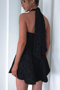 Vestido mini black jaquard