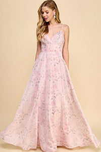 Vestido floral glow pink