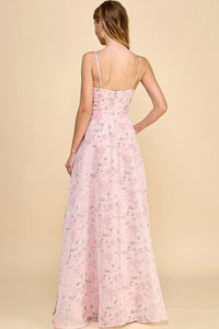 Vestido floral glow pink