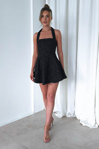 Vestido mini black jaquard