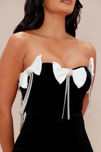 Vestido black & white bows