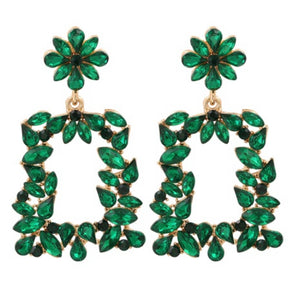 Aretes verdes cuadrados