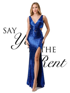 RENTA Vestido royal lentejuelas